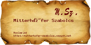 Mitterhöfer Szabolcs névjegykártya
