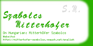 szabolcs mitterhofer business card
