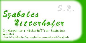 szabolcs mitterhofer business card